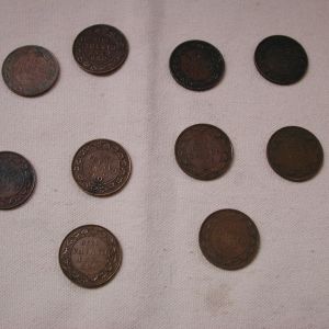 Canada large cents lot of 5 circulated mixed dates