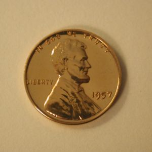 1957 Red U.S Lincoln Wheat Cent Proof