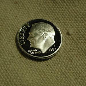 1997 S Roosevelt Dime *High Wire Rim Area Obverse* (Proof)