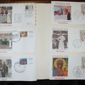 Pope John Paul II The Golden Series -Trip to Poland-16 Postcard Envelopes 1983