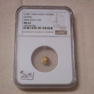 1687 India Fanam Coorg Vira Raya NGC MS62 gold