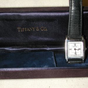 Tiffany and Co Square white dial with original strap and box