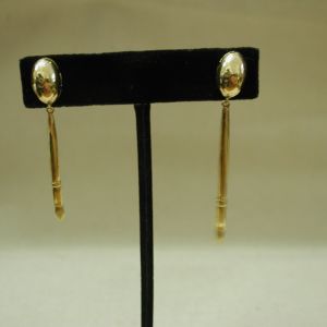 Malcolm Morley 18KT artist brush Assymetrical dangling earrings