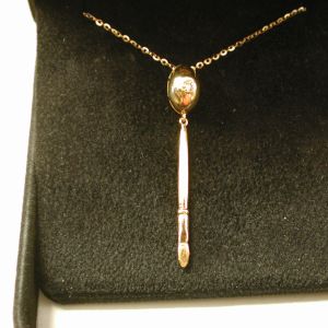 Malcolm Morley 18KT artist brush with diamond pendant