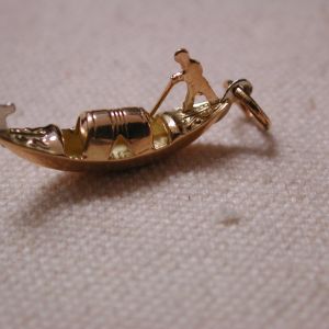 18KT two tone Venice Gondola 3D vintage Charm Venezia