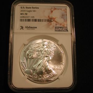 U.S State Series 2020 Eagle $1 MS 70 Alabama NGC