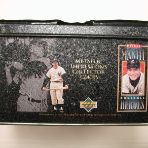1995 Mickey Mantle Collector Metal Impression Cards w/ TIN Baseball Cards