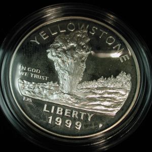 1999 Yellowstone National Park Silver Dollar Proof