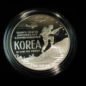 1991 U.S Korean War Memorial Coin Proof Silver Dollar