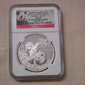 2013 1oz Silver Panda NGC PF70 Ultra CameoWorld Money Fair Berlin