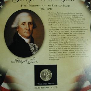 2007 Goerge Washington Postal Commemorative Society US President $1 Coin Stamp