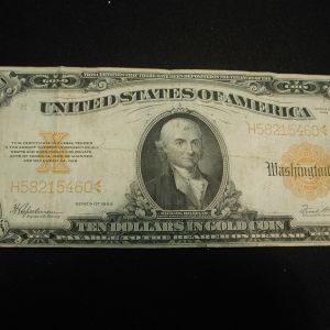 U.S Ten Dollar 1922 Series Gold Seal Gold Certificate XF