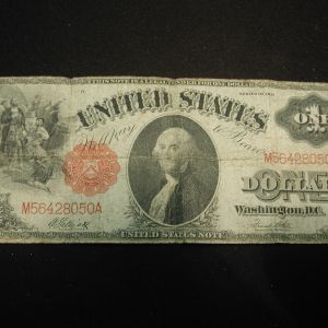 1917 $1 US Note Legal Tender SAWHORSE Fr. 37 Elliott-Burke VG