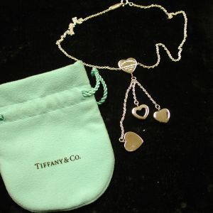 Tiffany & Co.  Vintage Sterling Silver Multi dangling heart 16" Necklace