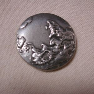Danforth Pewter vintage  Medallic Art Co NY Pocket Earth Palm Stone