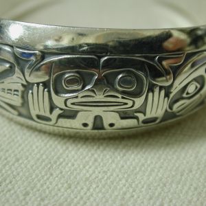 Barry Harem MAG TotemHaida Sterling Silver .925 Cuff bracelet