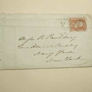 1857 Scott 26 cover Fancy Cancel to Admiral Navy Yard NY 3 x 5