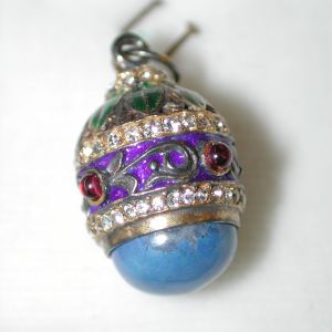 Russian Alexandra Intl Egg Pendant The Lexi Collection enameled blue
