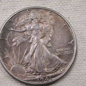 1941-D U.S Walking Liberty Half Dollar (Toned)