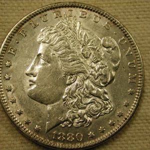 1880 U.S Morgan Silver Dollar About Uncirculated