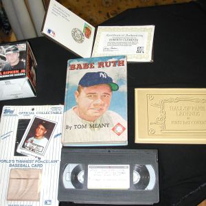 Ripken, Ruth, Jeter, Clemente-Mixed Lot-Baseball, Book, VHS, 1st Day Covers