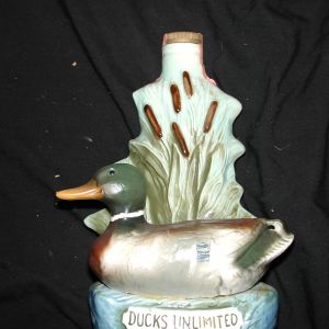 1974 Jim Beam Ducks Unlimited empty Bourbon Whiskey Decanter