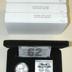 McGwire Nickel medal Coin + Motion Card Set- Lot of 4 Highland Mint