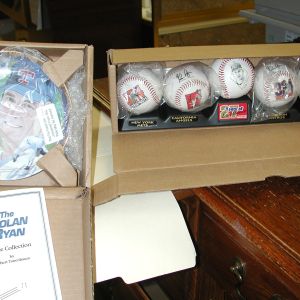 Nolan Ryan 27 Years Lmtd Edition Collector Baseballs  + Nolan Ryan Collector Plate