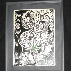 420 Marijuanna Cannabis Original Art Acrylic on Wood 12 x 15