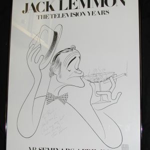 Jack Lemmon Autographed Al Hirschfeld poster 1985 Museum of Broadcasting