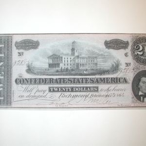 1864 $20 Confederate XF+ Richmond VA CS-67