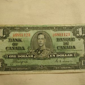1937 Bank of Canada $1 Note Very Good