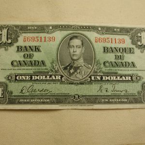 1937 Bank of Canada $1 Note Very Fine