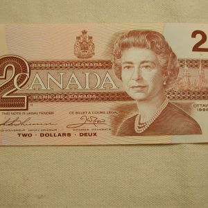 1986 Canada Two Dollar Note Uncirculated