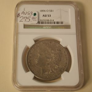 1896-O Morgan Silver Dollar NGC AU53