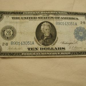 U.S 1914 Series Ten Dollar Federal Reserve Large Note Fine