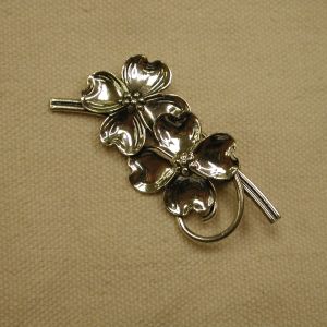 Beau Sterling Clover Pansy Flower Pin 2 Inches