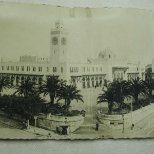 1943 Oran La Gare Army PostalCancellation scalloped edge card Photo