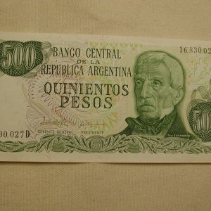 500 Pesos Crisp UNC 1970 Banco Central de la Republica Argentina