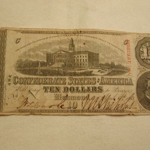 1864 Confederate States of America Ten Dollar Note Lot of 2