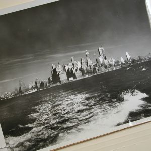 Vintage black & white New York Manhattan Harbor Skyscrapers original
