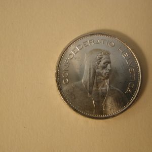 1967 Switzerland 5 Franc Gem Choice Uncirculated KM 40 .835 Silver