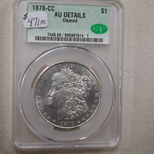 1878-CC $1 AU Details Cleaned CAC