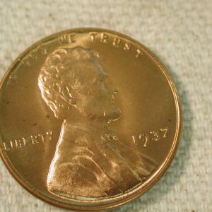 1937 Red Lincoln Wheat Cent Gem Choice Uncirculated