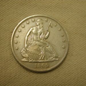 1869 U.S Liberty Seated Half Dollar Extra Fine