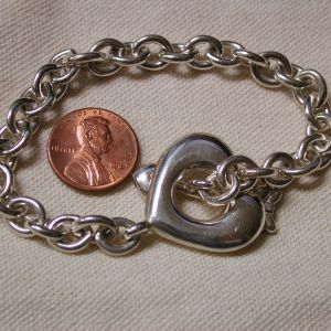 Angela Cummings 1995 her Studio Sterling Hole in Heart Arrow Toggle bracelet