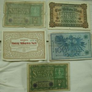 Mixed Lot of 10 Germany 1919-1924 Notes