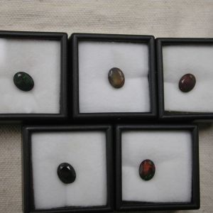 Lot of 5 Blue Nile 9 x 7 Oval Black Opal faceted