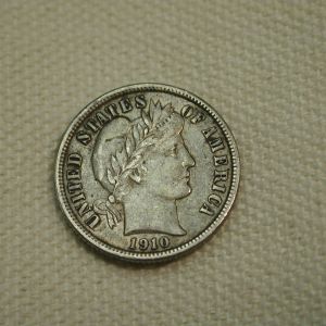 1910 U.S Barber Dime Very Fine