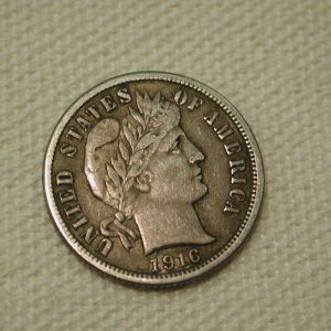 1916-S U.S Barber Dime Very Fine
